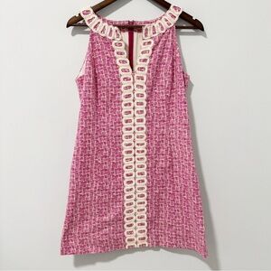 Lilly Pulitzer Pink Mini Dress with Cream Trim Detail